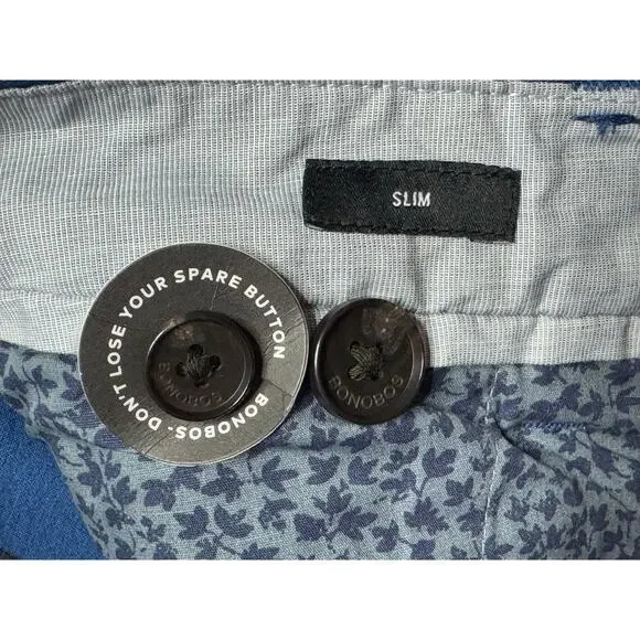 NWOT Bonobos Men's Slim Fit Straight Leg Blue Chino Pants - Size 30x29 - Picture 6 of 7